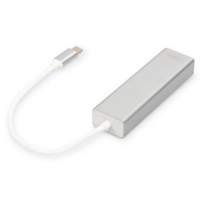 Концентратор Digitus USB-C - USB 3.0 3 Port Hub + Gigabit Ethernet (DA-70255) - Фото