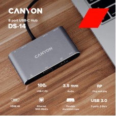 Концентратор Canyon 8-in-1 USB-C (CNS-TDS14) - Фото