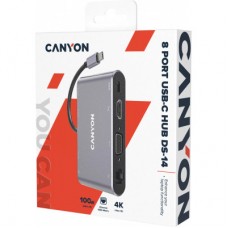 Концентратор Canyon 8-in-1 USB-C (CNS-TDS14) - Фото