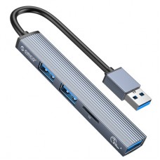 Концентратор Orico USB-A to USB3.0, 2xUSB2.0, TF (AH-A12F-GY-BP) (CA913770) - Фото