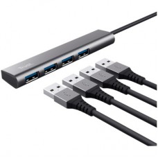 Концентратор Halyx Type-C to 4-Port USB-A 3.2 Grey Trust (24948_TRUST) - Фото