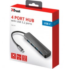 Концентратор Halyx Type-C to 4-Port USB-A 3.2 Grey Trust (24948_TRUST) - Фото