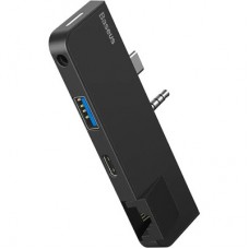 Концентратор Baseus USB3.1 Type-C+3.5mm toUSB 3.0/RJ45/Type-C/3.5mm forSurfaceGo (CAHUB-FG01) - Фото