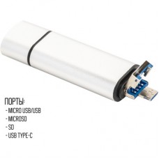 Концентратор XoKo AC-440 Type-C USB 3.0 and MicroUSB/SD Card Reader (XK-AС-440) - Фото