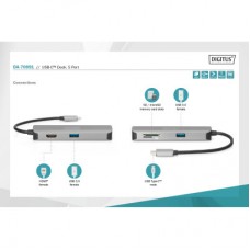 Концентратор Digitus Travel USB-C 5 Port (DA-70891) - Фото