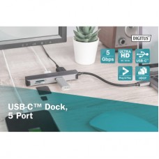 Концентратор Digitus Travel USB-C 5 Port (DA-70891) - Фото