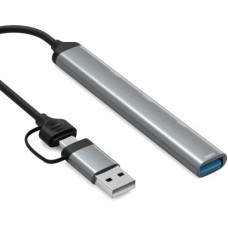 Концентратор Dynamode 5-in-1 USB Type-C/Type-A to 1хUSB3.0, 2xUSB 2.0, card-reader SD/MicroSD (DM-UH-514) - Фото