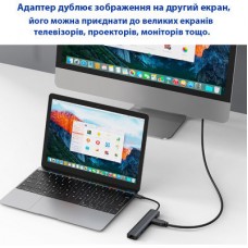 Концентратор Dynamode 7-in-1 USB-C to HDTV 4K/30Hz, 2хUSB3.0, RJ45, USB-C PD 100W, SD/MicroSD (BYL-2303) - Фото