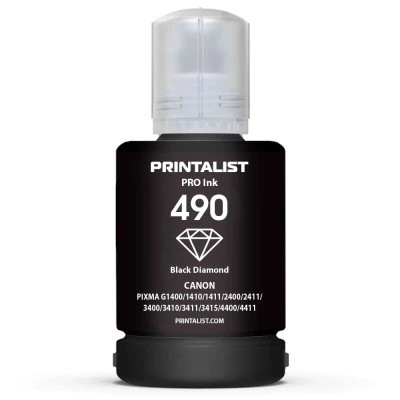 Чернила Printalist Canon GI-490 для G1400/G2400/G3400 140г Black Pigm. (PL490BP)