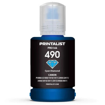Чернила Printalist Canon GI-490 для G1400/G2400/G3400 140г Cyan (PL490C)