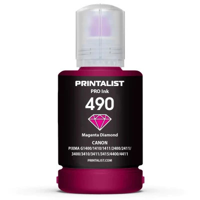 Чернила Printalist Canon GI-490 для G1400/G2400/G3400 140г Magenta (PL490M)