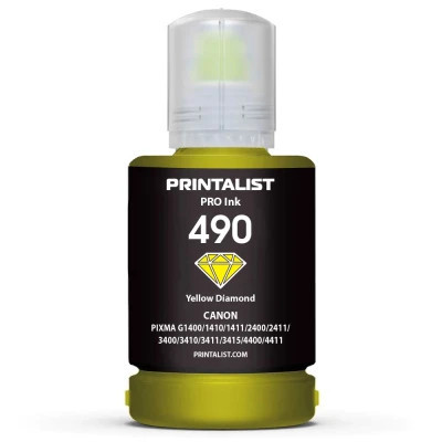 Чернила Printalist Canon GI-490 для G1400/G2400/G3400 140г Yellow (PL490Y)