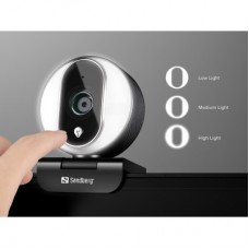 Веб-камера Sandberg Streamer Webcam Pro Full HD Autofocus Ring Light Black (134-12) - Фото