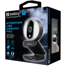 Веб-камера Sandberg Streamer Webcam Pro Full HD Autofocus Ring Light Black (134-12) - Фото