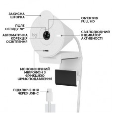Веб-камера Logitech Brio 300 FHD White (960-001442) - Фото