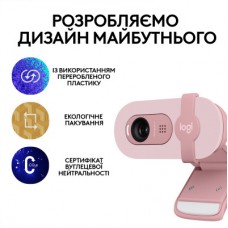 Веб-камера Logitech Brio 100 Full HD Rose (960-001623) - Фото