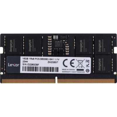 Модуль пам'яті для ноутбука SoDIMM DDR5 16 GB 5600 MHz Lexar (LD5S16G56C46ST-BGS)