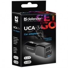 Зарядний пристрій Defender UCA-34 2xUSB, 5V / 3.4 A (83834) - Фото