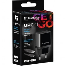 Зарядний пристрій Defender UPС-11 1xUSB,5V/2.1А, кабель micro-USB (83556) - Фото