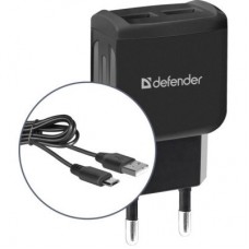 Зарядний пристрій Defender UPC-21 2xUSB,5V/2.1А кабель microUSB (83581) - Фото