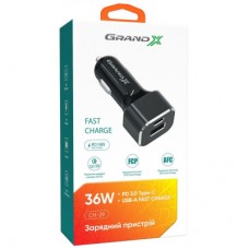 Зарядное устройство Grand-X CH-29 PD 3.0, Quick Charge QС3.0, 1 TypeC, 1 USB (CH-29) - Фото