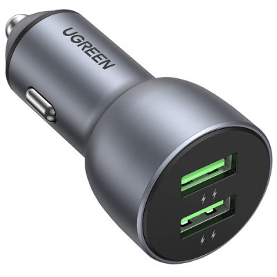 Зарядний пристрій Ugreen CD213 36 W 2xUSB QC 3.0 3 A Car Charger (Dark Blue) (10144)