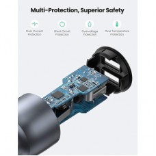 Зарядний пристрій Ugreen CD213 36 W 2xUSB QC 3.0 3 A Car Charger (Dark Blue) (10144) - Фото