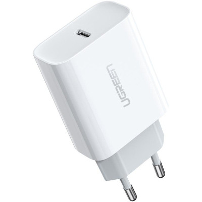 Зарядний пристрій Ugreen CD137 Type-C PD 20 W Charger (White) (60450)