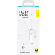 Зарядний пристрій Piko CC-312 (2USB3,1A) + USB-C cable (1283126538803) - Фото
