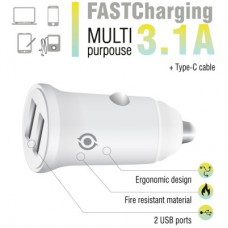 Зарядний пристрій Piko CC-312 (2USB3,1A) + USB-C cable (1283126538803) - Фото