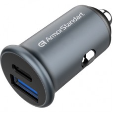 Зарядное устройство Armorstandart Car USB Type-C PD20W + USB QC 3.0 Grey (ARM65439)