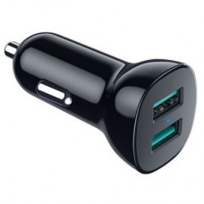 Зарядний пристрій Choetech car 2xUSB-A 36W QC black (C0051-BK) - Фото