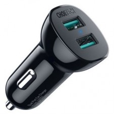 Зарядний пристрій Choetech car 2xUSB-A 36W QC black (C0051-BK) - Фото