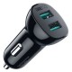 Зарядний пристрій Choetech car 2xUSB-A 36W QC black (C0051-BK)