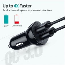 Зарядний пристрій Choetech car 2xUSB-A 36W QC black (C0051-BK) - Фото