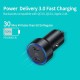 Зарядний пристрій Choetech car 2xUSB-C 40 W PD black (С0054-BK)