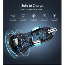 Зарядний пристрій Choetech car 2xUSB-C 40 W PD black (TC0008-BK) - Фото