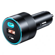 Зарядний пристрій Choetech car 2xUSB-C+USB-A 130W QC 3.0/PD/PPS black (TC0011-BK) - Фото