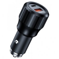 Зарядний пристрій Choetech car USB-A/USB-C 63W QC3.0/PD/PPS black (TC0010-BK) - Фото