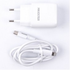 Зарядное устройство Maxxter USB + cable USB-C to Lighting (PD 20W) (WC-PD-CtL-01) - Фото