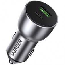 Зарядний пристрій Ugreen QC 3.0+QC 3.0 Dual USB-A 36 W Fast Car Charger Space Grey (CD213) (60980) - Фото
