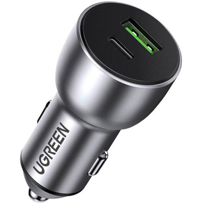 Зарядний пристрій Ugreen QC 3.0+QC 3.0 Dual USB-A 36 W Fast Car Charger Space Grey (CD213) (60980)