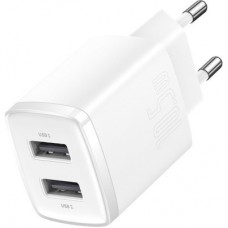 Зарядний пристрій Baseus Compact Charger 2U White (CCXJ010202) - Фото