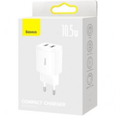 Зарядний пристрій Baseus Compact Charger 2U White (CCXJ010202) - Фото