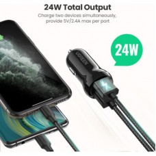 Зарядний пристрій Ugreen ED018 24 W 2xUSB Car Charger (Black) (50875) - Фото