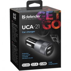 Зарядний пристрій Defender 2xUSB 12 W (2xUSB-A) 2.1 A UCA-21 (83821) - Фото