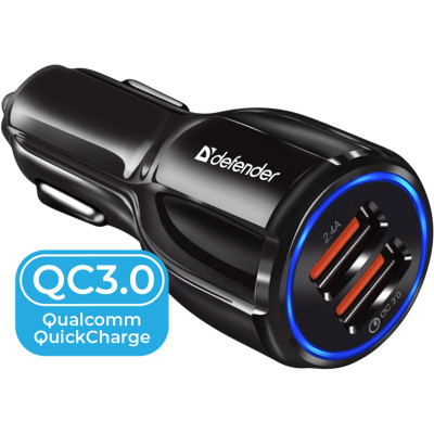 Зарядний пристрій Defender 2xUSB 30 W (2xUSB-A) QC3.0 3 А UCA-100 (83833)