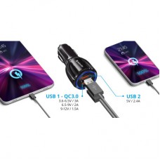 Зарядний пристрій Defender 2xUSB 30 W (2xUSB-A) QC3.0 3 А UCA-100 (83833) - Фото