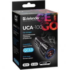 Зарядний пристрій Defender 2xUSB 30 W (2xUSB-A) QC3.0 3 А UCA-100 (83833) - Фото