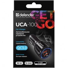 Зарядний пристрій Defender 2xUSB 30 W (2xUSB-A) QC3.0 3 А UCA-100 (83833) - Фото
